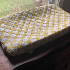 Land of Nod Changing Pad Cover Yellow Polka Dot